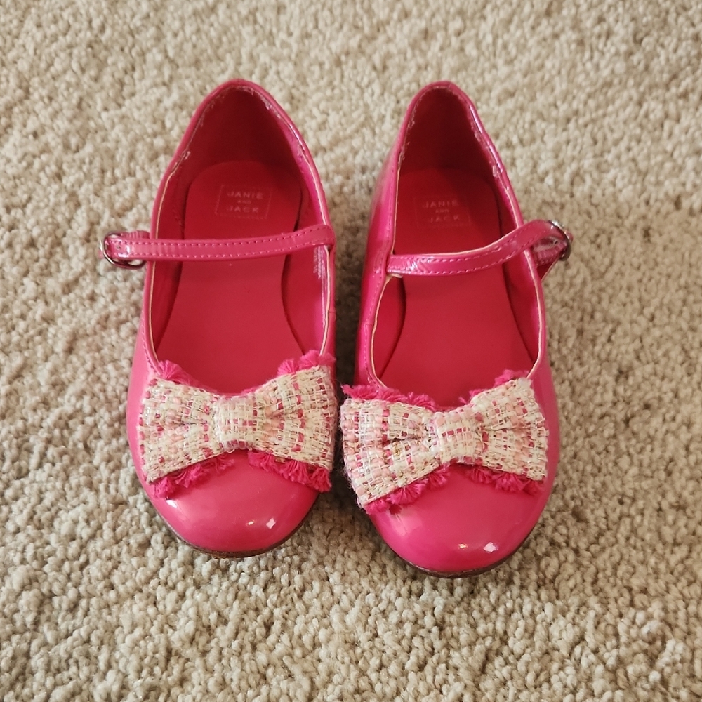 Janie and Jack Pink Dress Shoes with Bow
